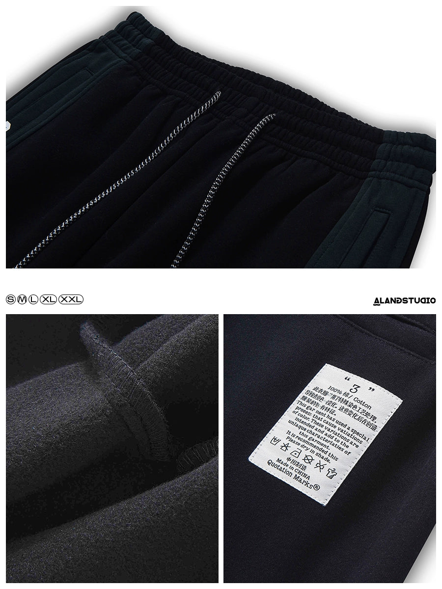 ボア入り厚手ルーズドローストリングカジュアルスウェットパンツ