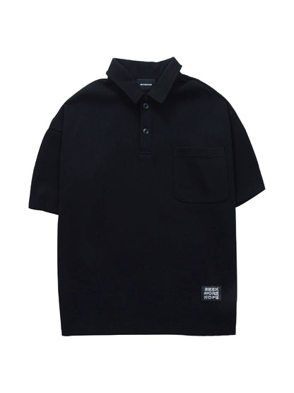 Short-sleeved polo shirt with collar
