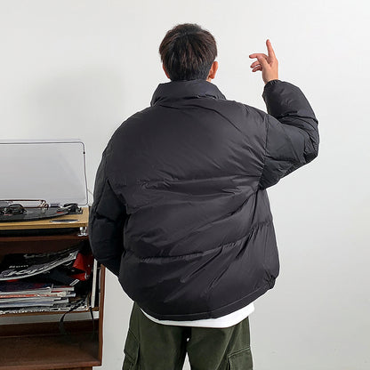 큰 포켓 두꺼운 작업복 컬러 다운 재킷